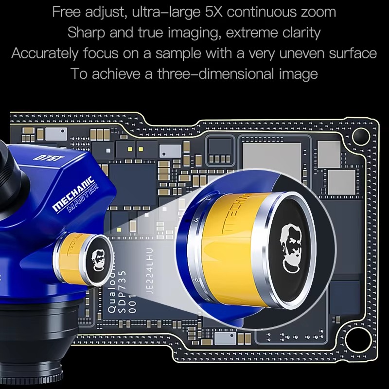 Electronics Repair Degree - D75T Trinoculaire Stereomicroscoop Continue Zoom 7-50X45